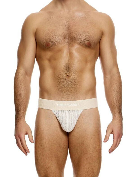 MODUS VIVENDI T - String Striped Crochet Thong Back V - Shape in Natural 074112