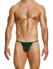 Modus Vivendi Tanga Brief Glitter Knitted Lurex Yarns Green Briefs 26313 B874