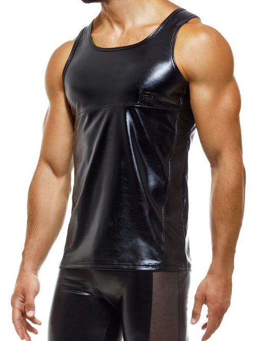 Modus Vivendi Tight Fit Tank Top Shiny Latex - Look Bold Black 11231 B831