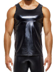 Modus Vivendi Tight Fit Tank Top Shiny Latex - Look Bold Black 11231 B833