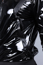 MR. RIEGILLIO PVC Tracksuit Jacket 24 Shiny Glossy Black R10193