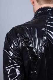 MR. RIEGILLIO Shiny Nylon 24 Tracksuit Jacket Black R10257