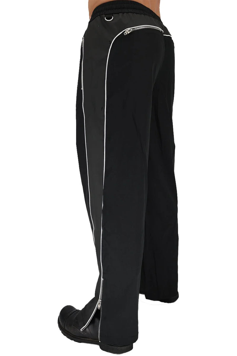 BREEDWELL NSA Track Pants Wide Leg Expandable Ankle Zippers Drawstring & D-Rings