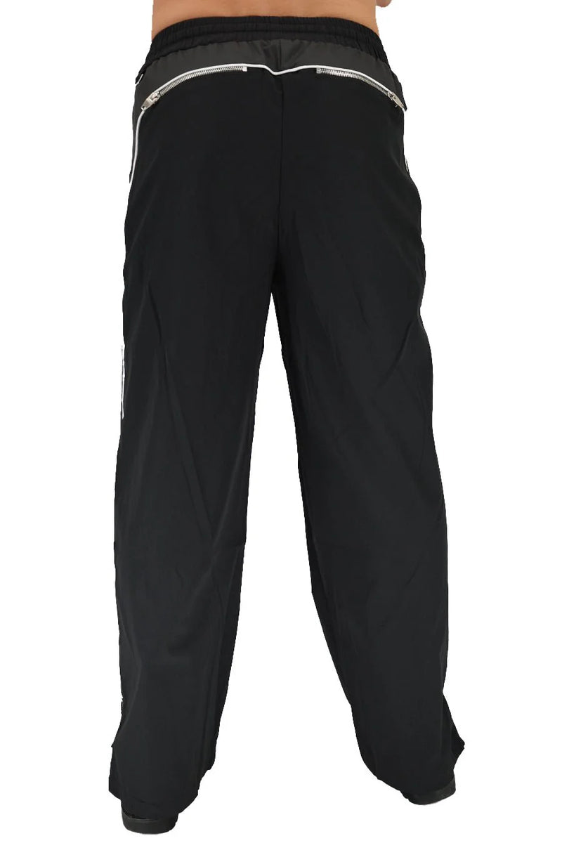 BREEDWELL NSA Track Pants Wide Leg Expandable Ankle Zippers Drawstring & D-Rings