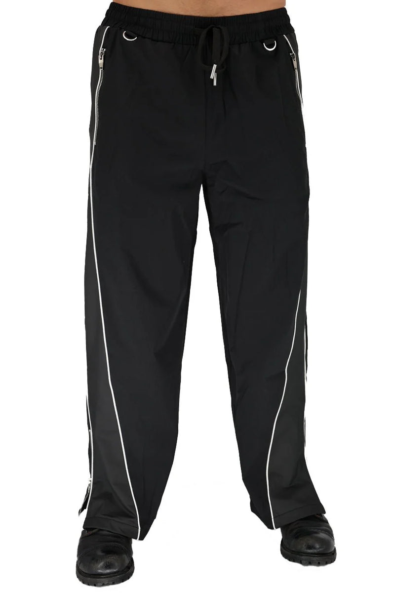 BREEDWELL NSA Track Pants Wide Leg Expandable Ankle Zippers Drawstring & D-Rings