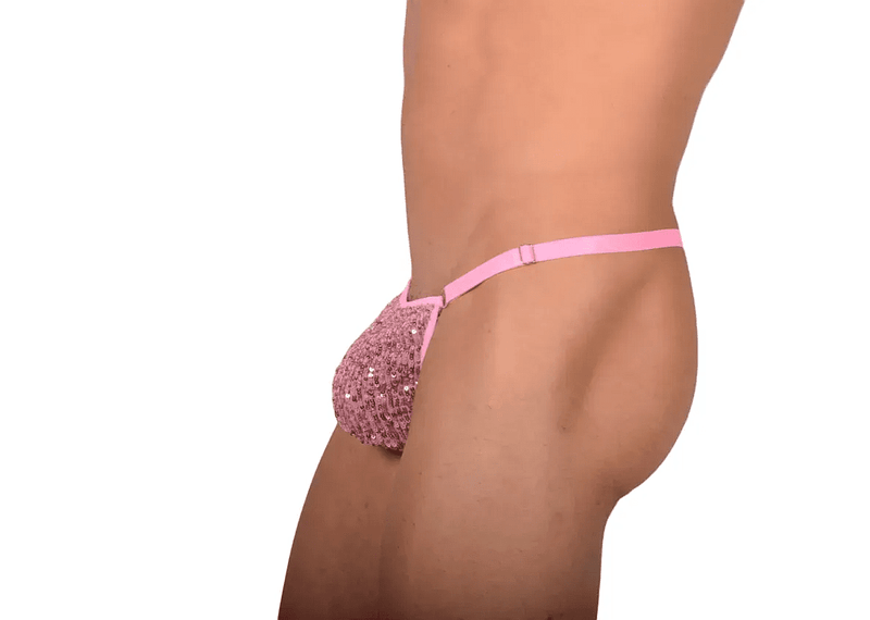 O/S SMU String Tanga Pink Paillette ajustable 30 - 38 inch SX 1006243