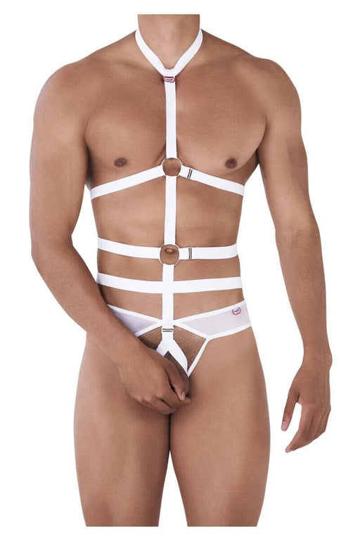 PIKANTE Decided Harness - Thongs Combo Mesh Crotchless in White 0344 34