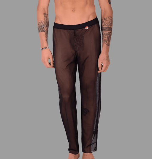 PIKANTE Sleepwear You Mesh Pants Soft See - Through Ankle Length Black 0490 41