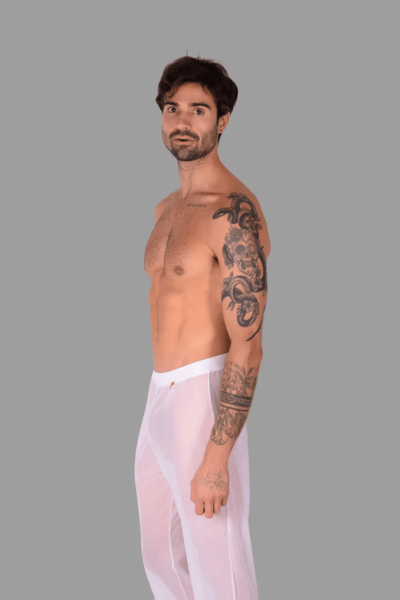 PIKANTE You Mesh Pants Supremely Soft See - Through Ankle Length Pant White 0490 49