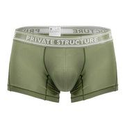 PRIVATE STRUCTURE Bamboo Boxer Viscose Mid - Waist Trunk Olive 4379 1102