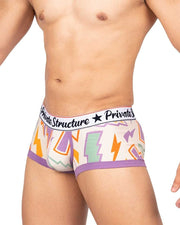 PRIVATE STRUCTURE Boxer Trunk Classic Motif in Disco Thunder Off White 4591 1161