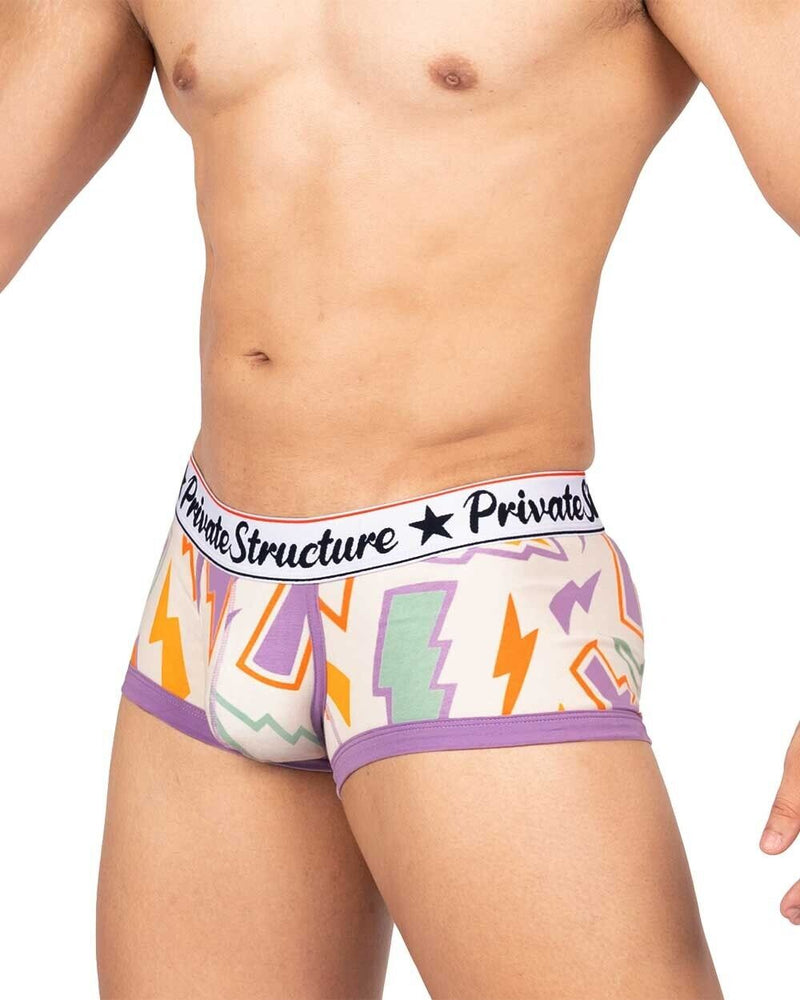 PRIVATE STRUCTURE Boxer Trunk Classic Motif in Disco Thunder Off White 4591 1161