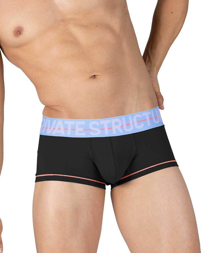 PRIVATE STRUCTURE Boxer Trunk MO - Lite Cotton Wizard Black Placid Blue 4103 1063