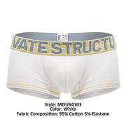 PRIVATE STRUCTURE Boxer Trunk MO - Lite Mid Waist Cotton Boxer But - White 4103 1068