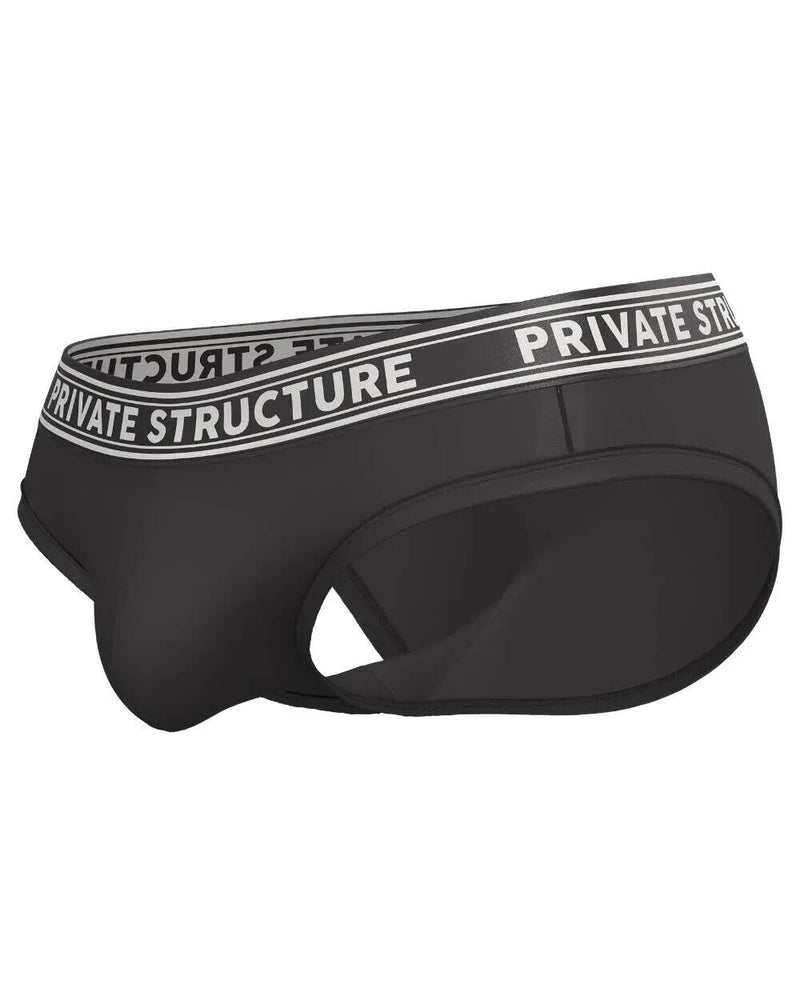 PRIVATE STRUCTURE Brief Viscose Bamboo Mini Briefs Mid - Waist in Black 4378 556