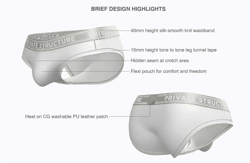 PRIVATE STRUCTURE Brief Viscose Bamboo Mini Briefs Mid - Waist in Black 4378 558