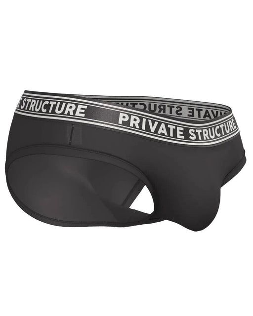 PRIVATE STRUCTURE Brief Viscose Bamboo Mini Briefs Mid - Waist in Black 4378 551