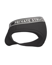 PRIVATE STRUCTURE Brief Viscose Bamboo Mini Briefs Mid - Waist in Black 4378 552