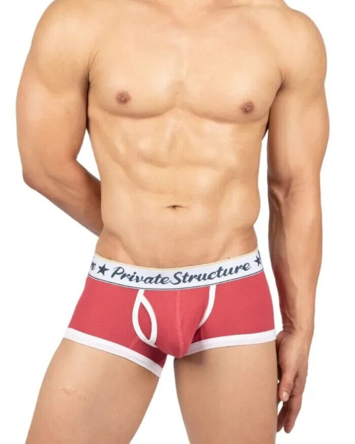 PRIVATE STRUCTURE Classic Boxer Mid - Waist Trunk in Rounge Red 4530 1131