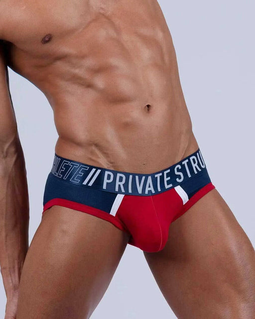PRIVATE STRUCTURE Cotton Brief Athlete Mini Briefs Red Falcon 4388 1042