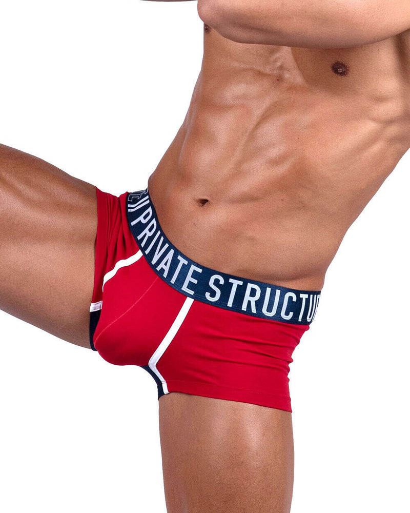 PRIVATE STRUCTURE Long Boxer Trunk Athlete Red Falcon 4389 1034