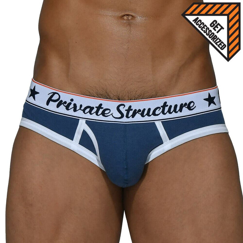 Private Structure Mini Briefs Classic Bamboo Blue Denim Briefs 4069 82A