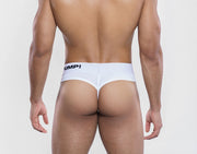 PUMP! Brief-Style Thongs With Cotton Lining Mesh Cup Thong White 17007