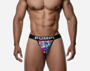 PUMP! DRIP Eco - Thong With Cotton - Lined Cup Bold Graffiti Pattern 17022 P25