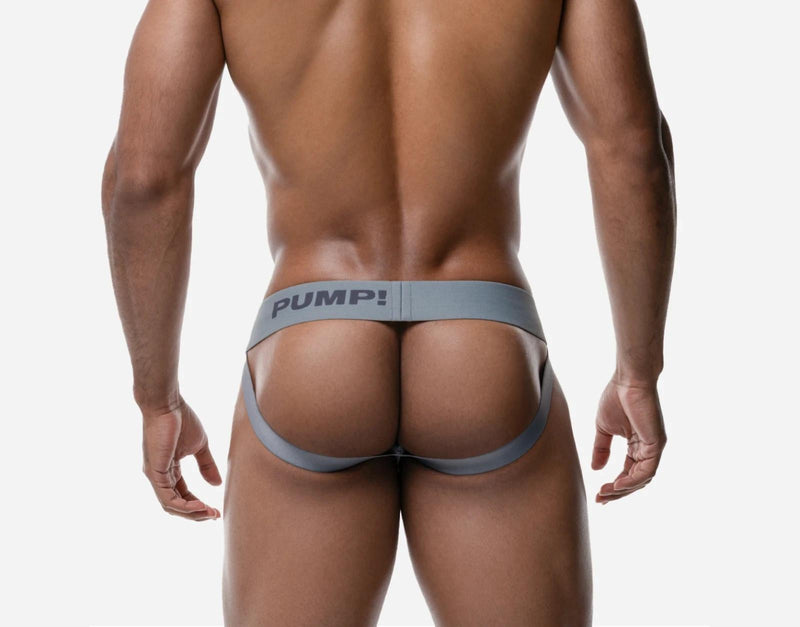 PUMP! Gray Classic Jockstrap With Comfy Ribbed Cup Stretchy Jock 15090 209