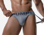 PUMP! Gray Classic Jockstrap With Comfy Ribbed Cup Stretchy Jock 15090 205