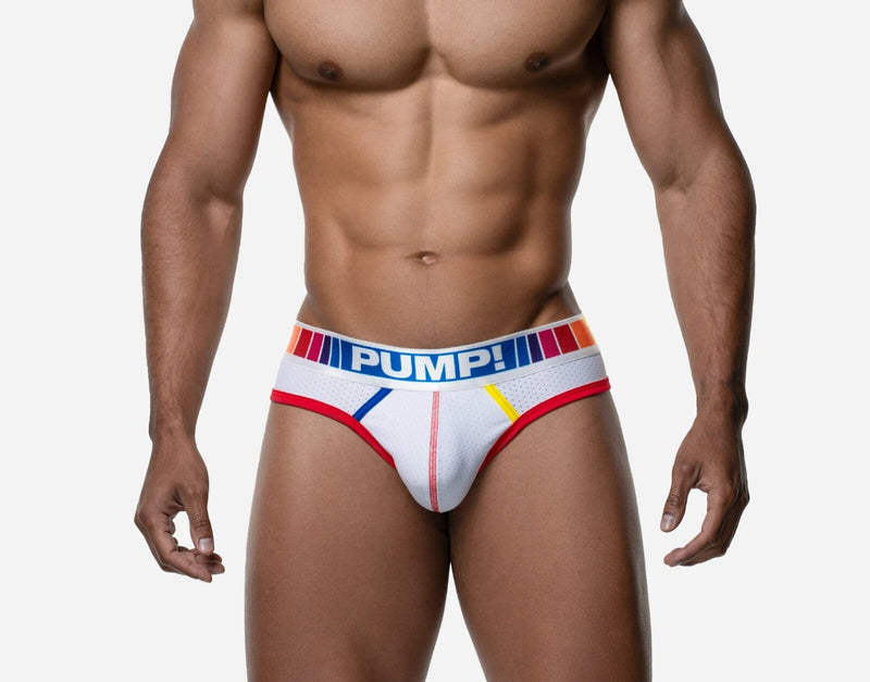 PUMP! Lightweight Thongs Spectrum White Mesh Red Piping G - String 17024 115