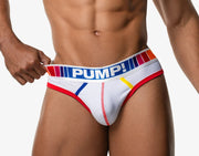 PUMP! Lightweight Thongs Spectrum White Mesh Red Piping G - String 17024 113