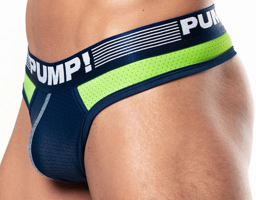 PUMP! Low Rise Thongs Surge Brief - Style G - String Neon Green Mesh Yoke 170131
