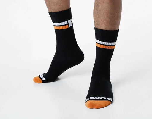PUMP! Nightlight Crew Socks Terry Knit Toe Ribbed Striped Sporty Sock 410171