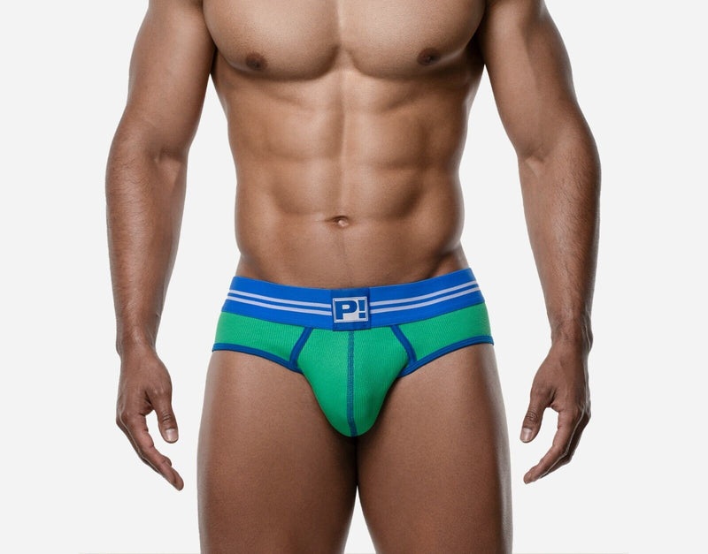 PUMP! Round2 Backless Briefs Ribbed Cotton Combo Jock Retro Green 12082 235