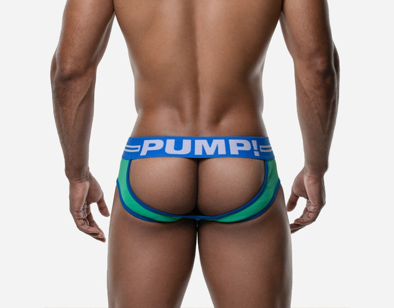 PUMP! Round2 Backless Briefs Ribbed Cotton Combo Jock Retro Green 12082 238