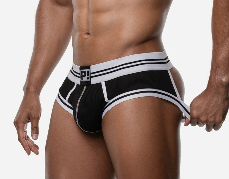 PUMP! Round2 Backless Trunk Ribbed Cotton Versatile Jock in Black 15084 11
