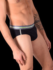 Punto Blanco Brief Metallic Slip Mens Briefs Lycra Comfort Black 3463 6