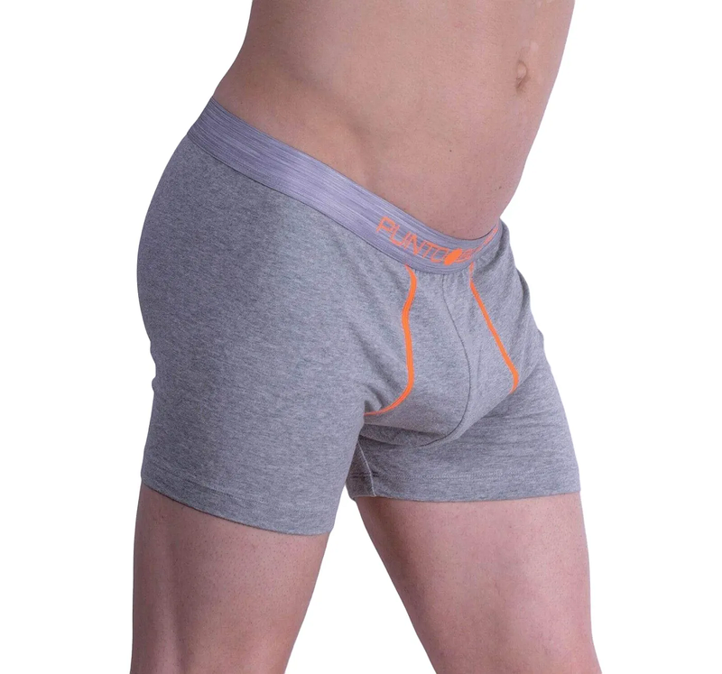 Punto Blanco Boxer Seeking Cotton Long Comfy Boxers Gray-Orang 3458 27