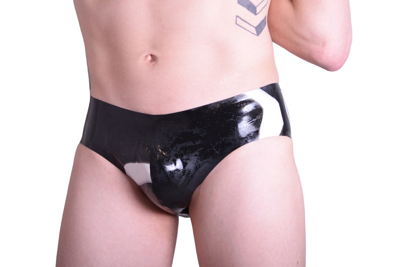 Pure Latex Polymorphe Mens Rubber Briefs Fetish Black & White UN-015AM 2