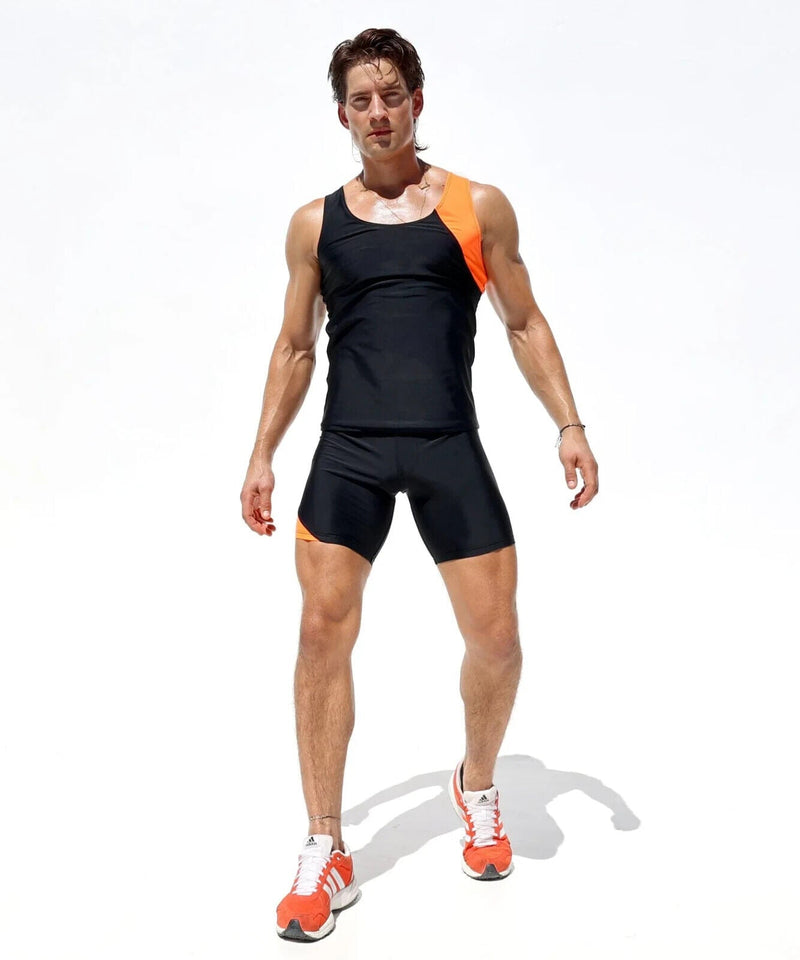 RUFSKIN Biker Shorts HADDOCK Premium Stretch Nylon Black/Orange 778