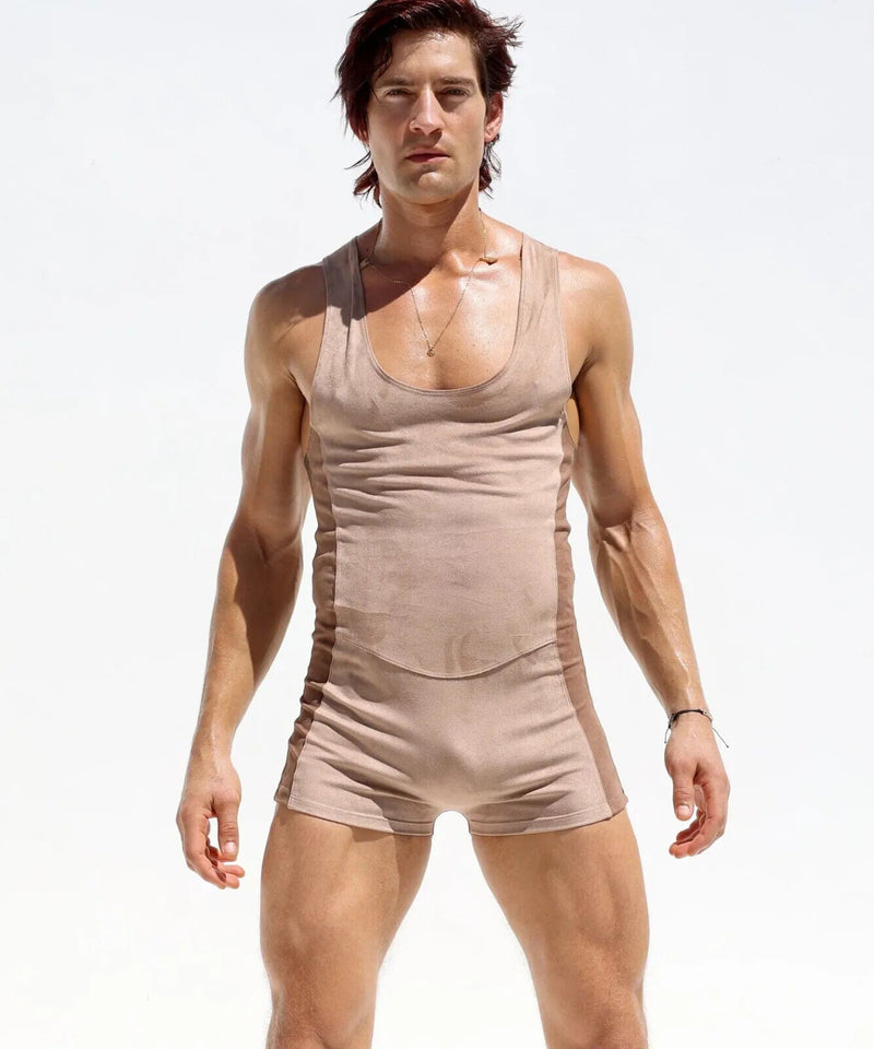 RUFSKIN Bodysuit FRANCO Sport-Lounge Singlet Stretch Brushed Suede 79