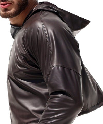 RUFSKIN Cropped Top Long Sleeve Hoodie BUSBY Brown Hue Black Ram Head Rivet3