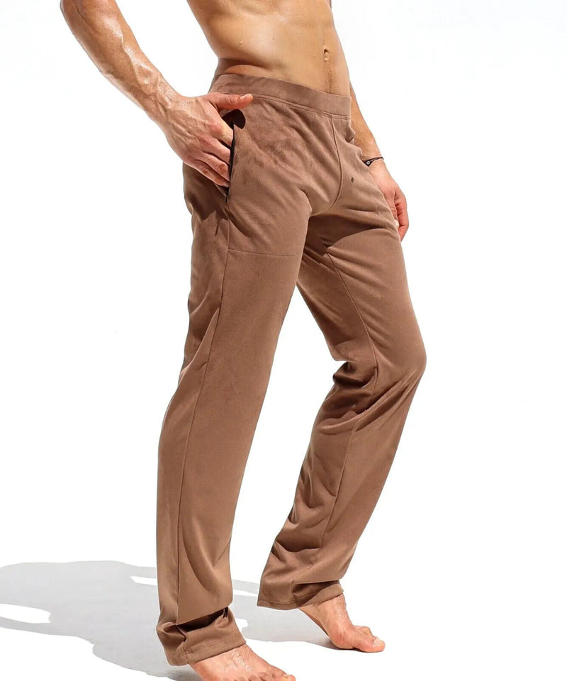 RUFSKIN Lounge Pants Stephan Bark Slim Straight - Leg Stretch Brushed Suede TN11