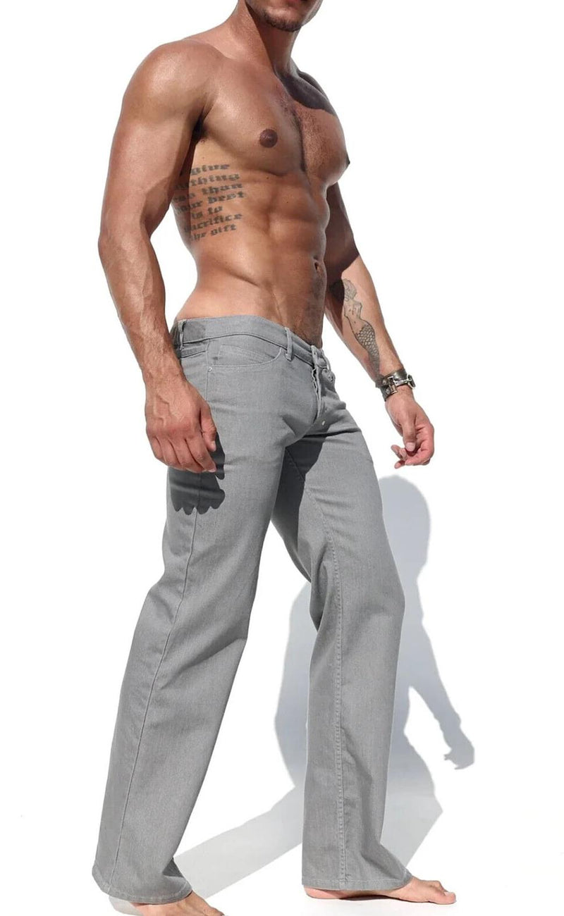 RUFSKIN Pants GANNON Stretch Cotton Denim Silver Low - Rise Jeans 51