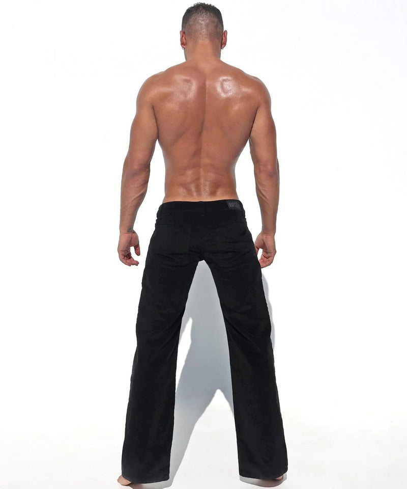 RUFSKIN Pants MAGNUS Black Stretch Corduroy Low - Rise Mildly Relaxed Leg 16
