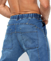 RUFSKIN Slim - Fit Straight Leg Stretch Denim Jeans Saddle Light Distressed2