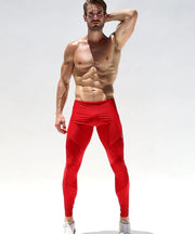 RUFSKIN Sport Leggings LEWIS Premium Shape Retention Stretch Nylon Red