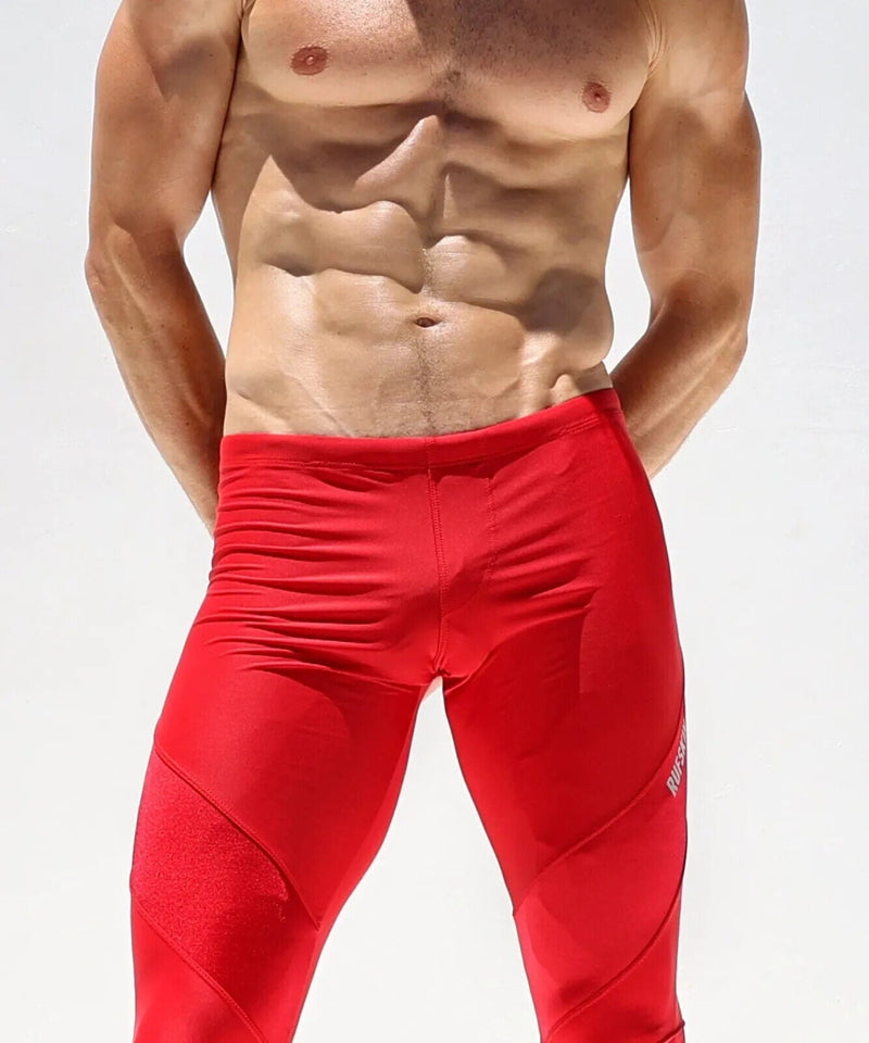 RUFSKIN Sport Leggings LEWIS Premium Shape Retention Stretch Nylon Red 414