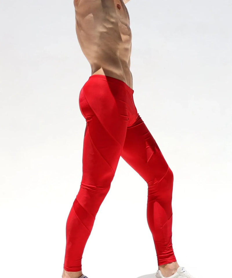 RUFSKIN Sport Leggings LEWIS Premium Shape Retention Stretch Nylon Red 416